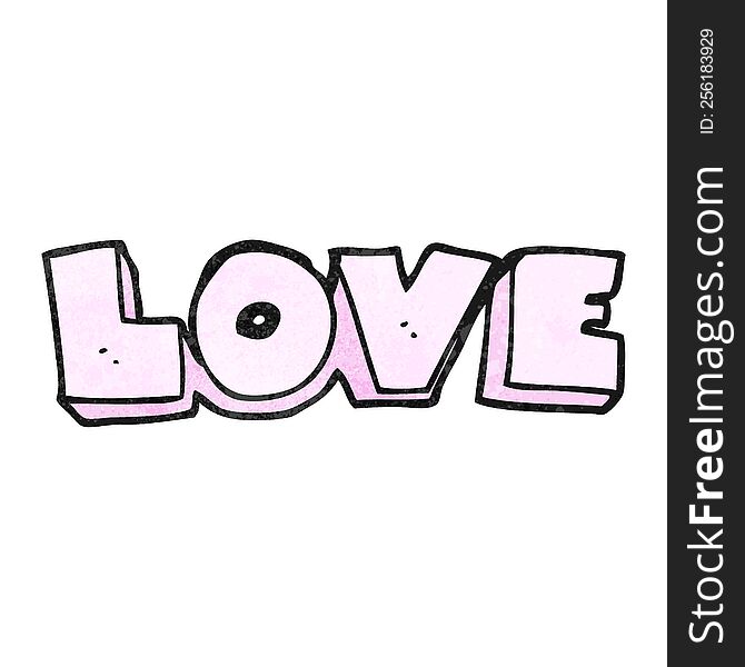 Textured Cartoon Word Love