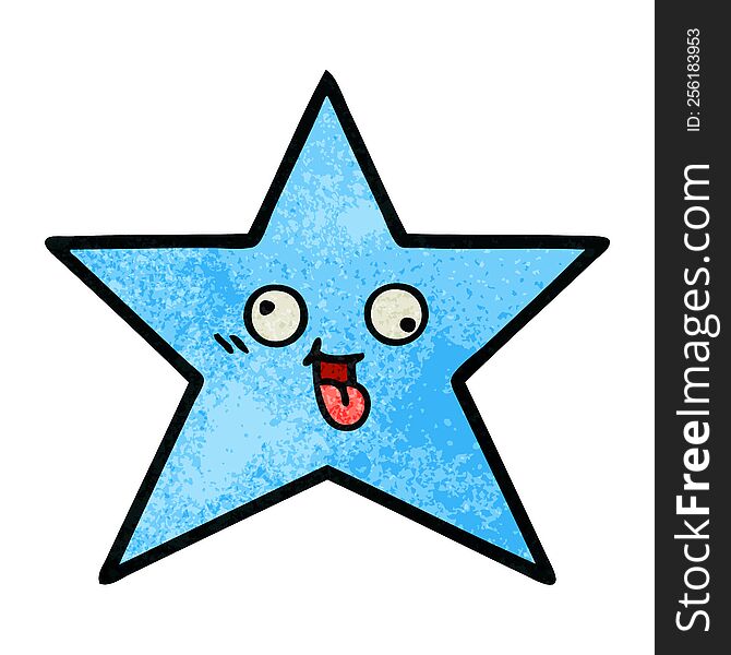retro grunge texture cartoon of a star fish