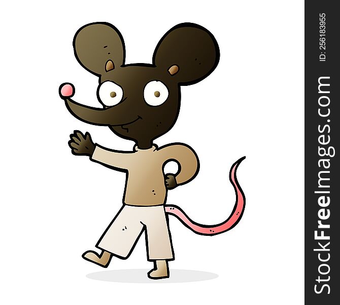 Cartoon Waving Mouse