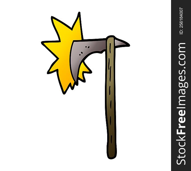 Cartoon Doodle Viking Axe