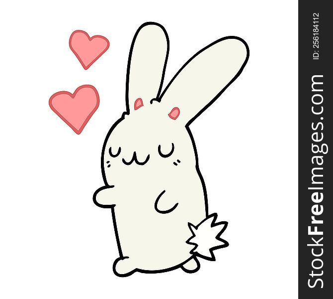 cartoon rabbit in love