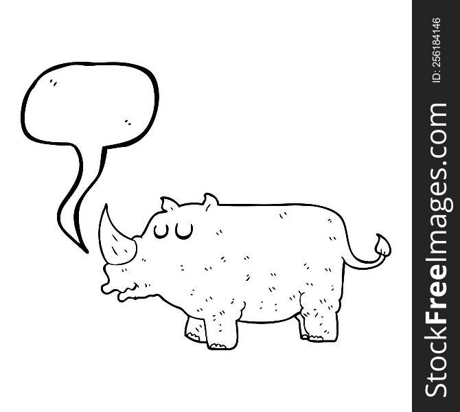 Speech Bubble Cartoon Rhino