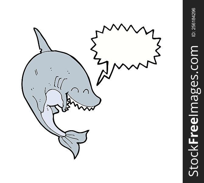 Cartoon Shark With Speech Bubble