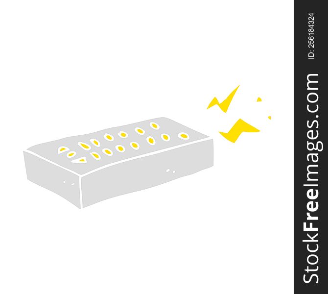 Flat Color Illustration Of A Cartoon Remote Control