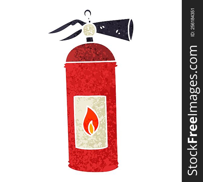 retro illustration style quirky cartoon fire extinguisher. retro illustration style quirky cartoon fire extinguisher