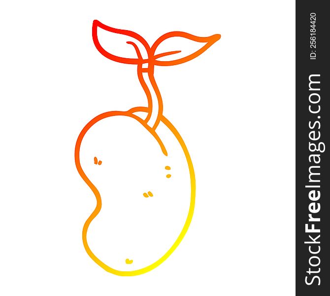 warm gradient line drawing of a cartoon sprouting seed