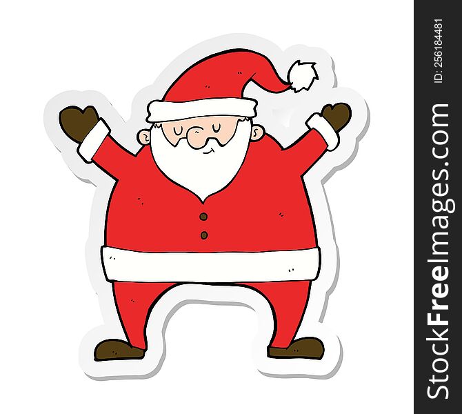 sticker of a cartoon santa claus