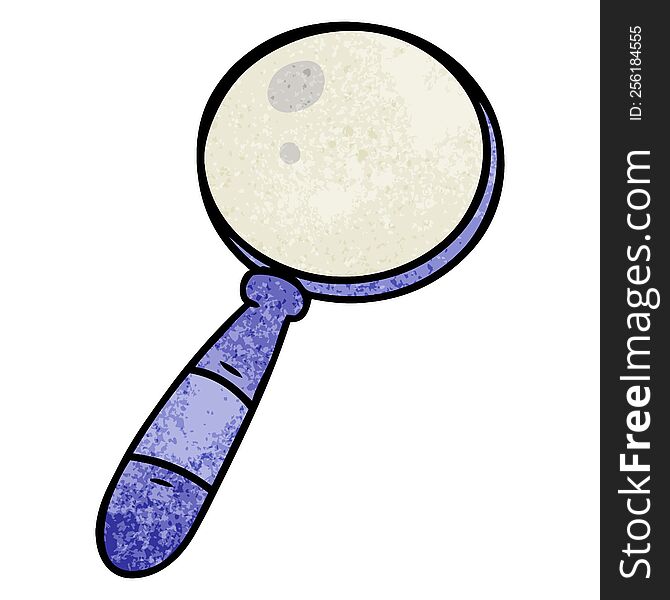 hand drawn textured cartoon doodle of a magnifying glass