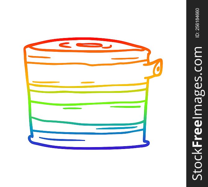 rainbow gradient line drawing of a cartoon tree stump