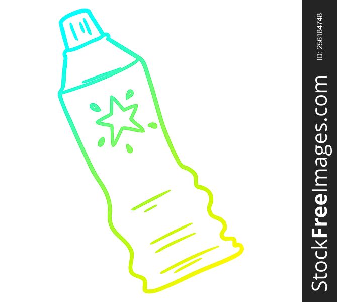 cold gradient line drawing of a cartoon tube of sunscreen lotion
