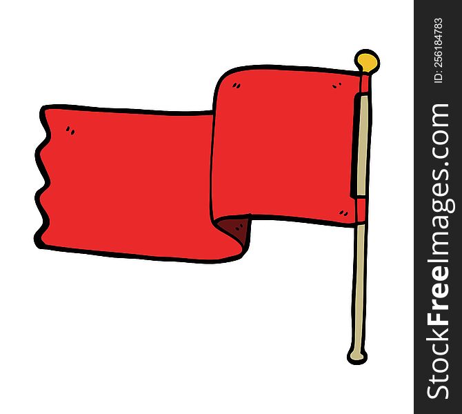 Cartoon Doodle Red Flag