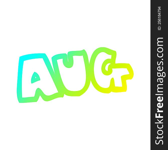 cold gradient line drawing of a cartoon month of august