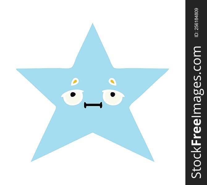 flat color retro cartoon star fish