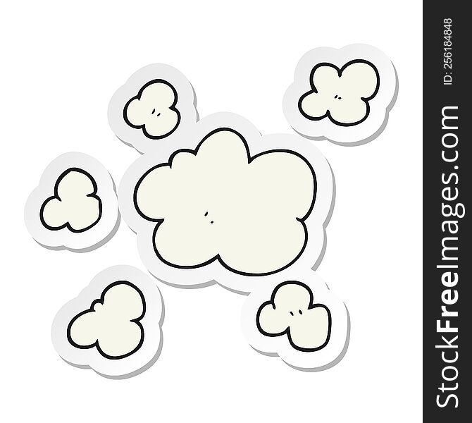 sticker of a cartoon steam clouds