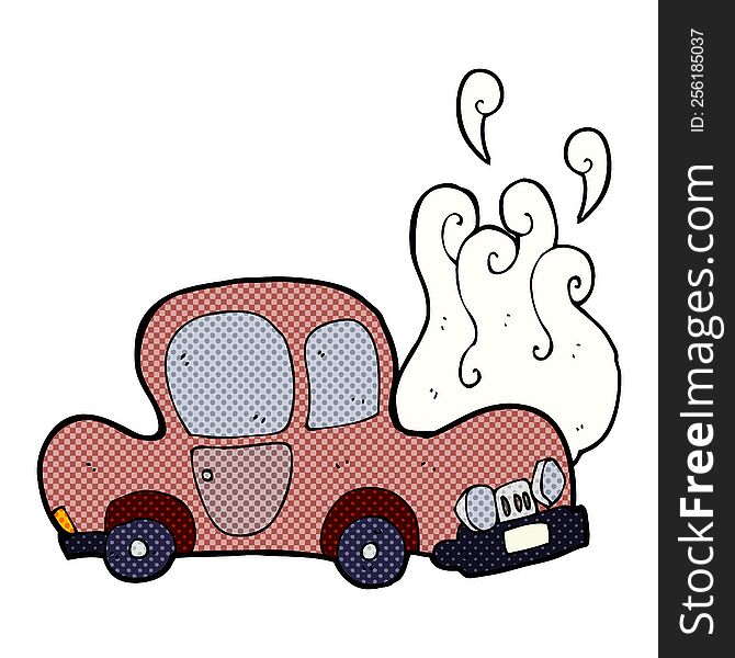 Broken Down Car Cartoon