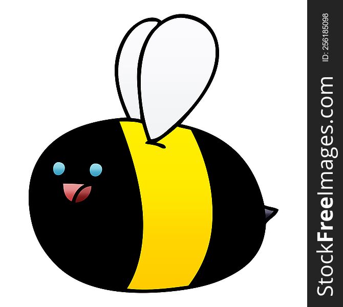quirky gradient shaded cartoon bumblebee