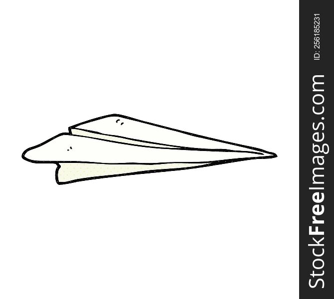 freehand drawn cartoon paper airplane
