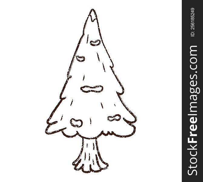 Christmas Tree Charcoal Drawing