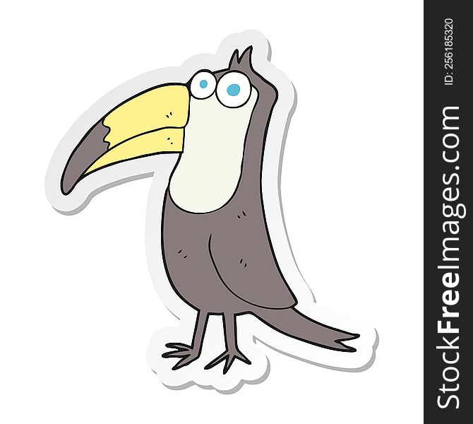 sticker of a cartoon toucan