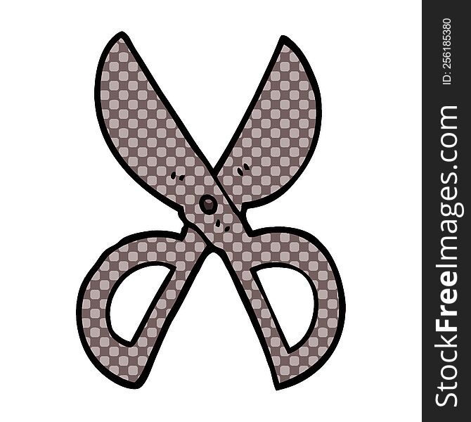 cartoon doodle open scissors