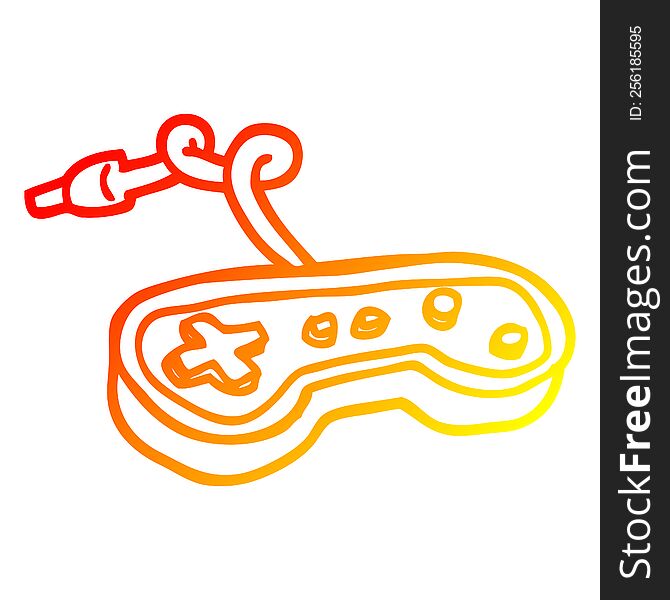 warm gradient line drawing of a cartoon games controller