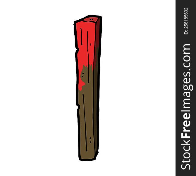 Cartoon Bloody Wooden Post