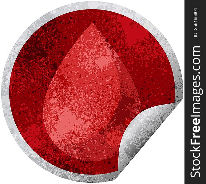 Blood Drop Graphic Circular Sticker