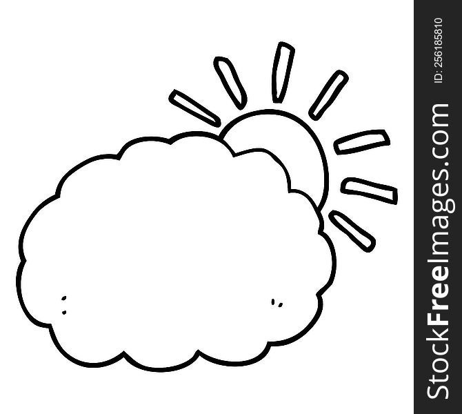 Cartoon Sun And Cloud Symbol