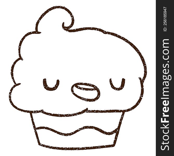 Cupcake Charcoal Drawing