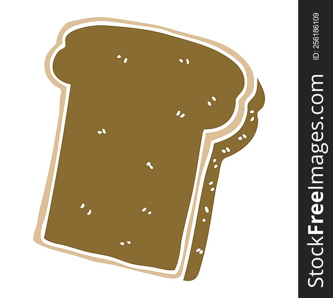 Cartoon Doodle Slice Of Bread