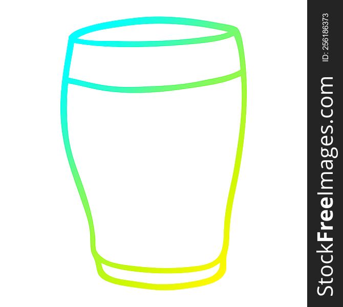 cold gradient line drawing of a cartoon glass of milk