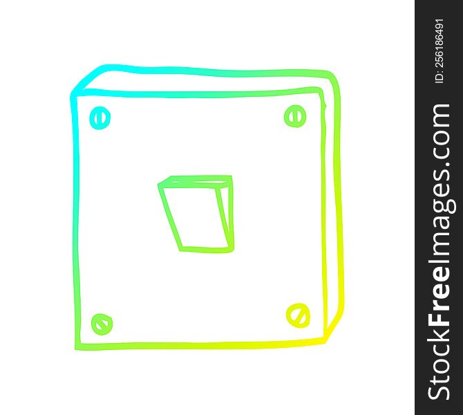 cold gradient line drawing of a cartoon light switch