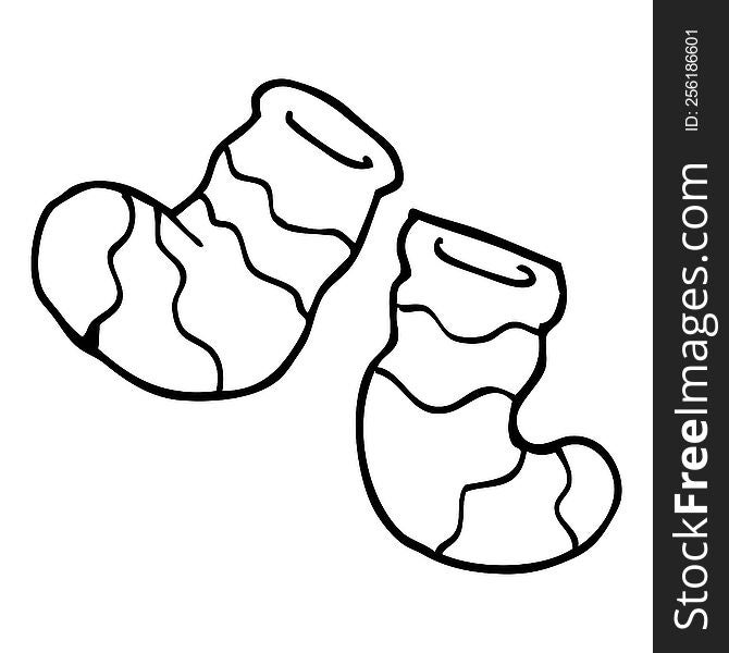 line drawing cartoon socks