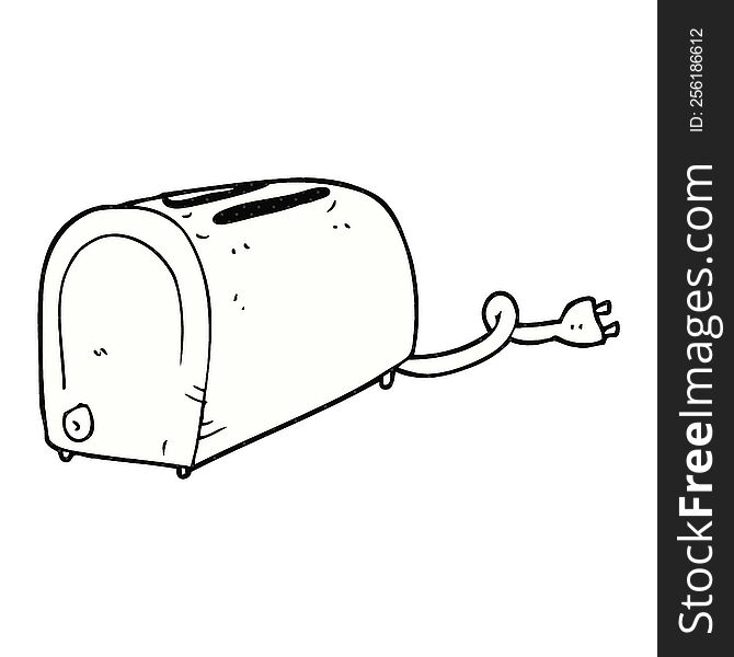 freehand drawn cartoon toaster