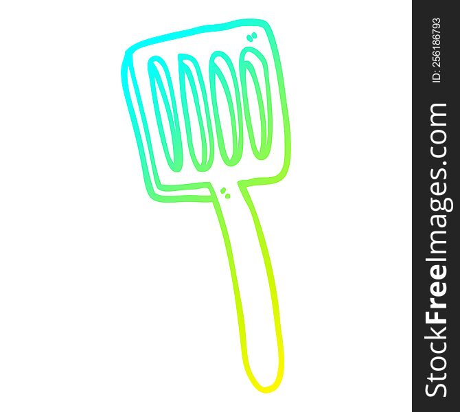 cold gradient line drawing of a cartoon food spatula