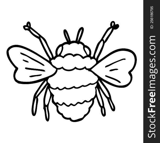 line drawing cartoon bumble bee
