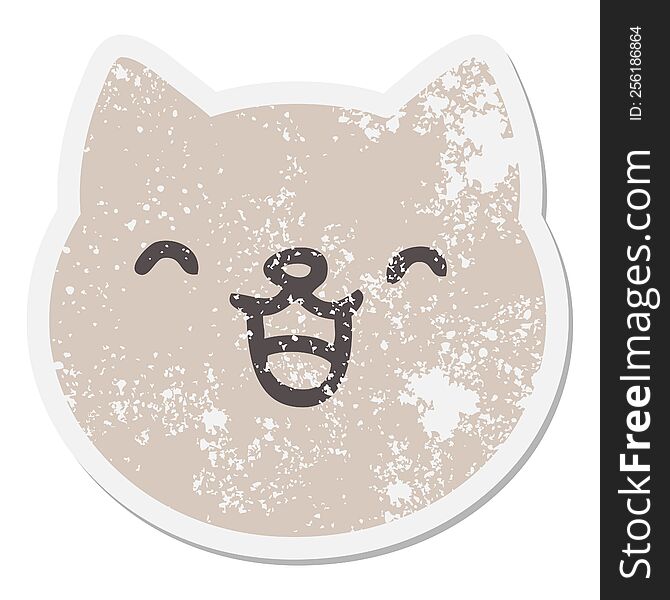 cat face icon grunge sticker