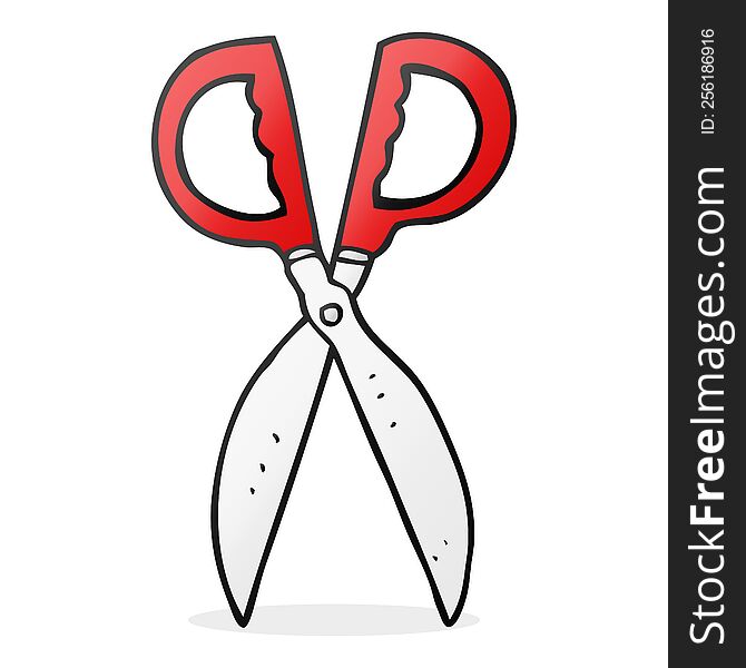 freehand drawn cartoon pair of scissors