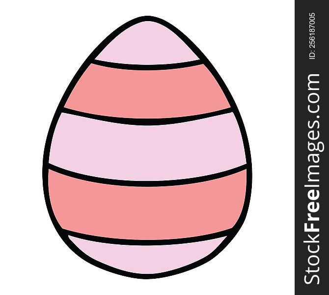 Quirky Hand Drawn Cartoon Easter Egg
