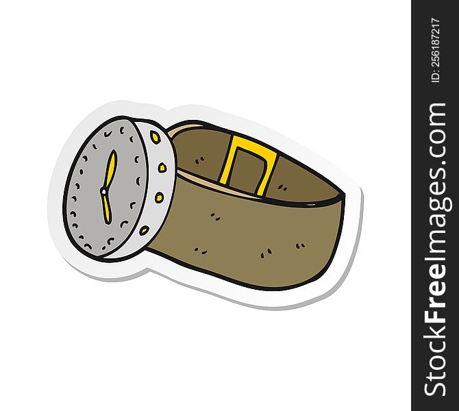 sticker of a cartoon wrist watch