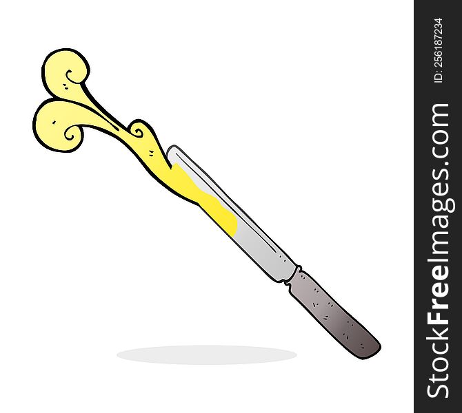 freehand drawn cartoon butter knife