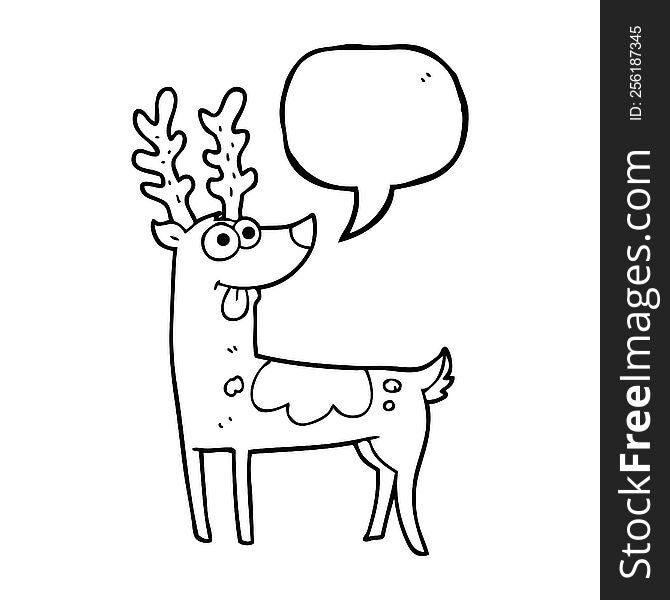 Speech Bubble Cartoon Reindeer