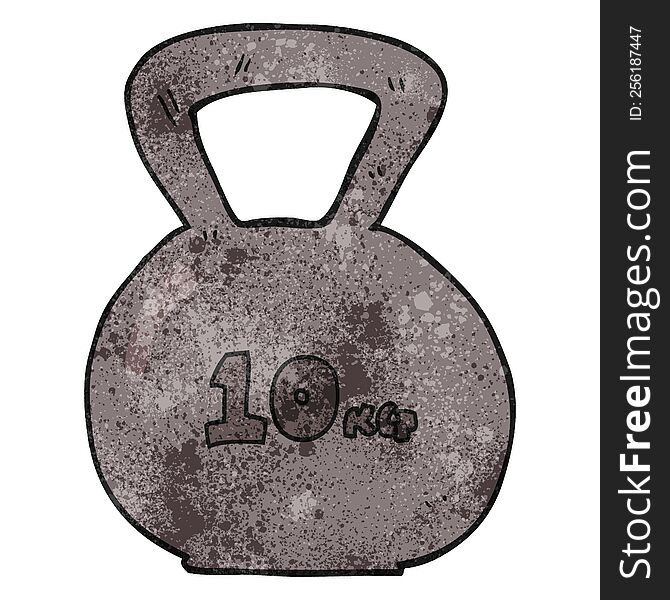 freehand textured cartoon 10kg kettle bell weight