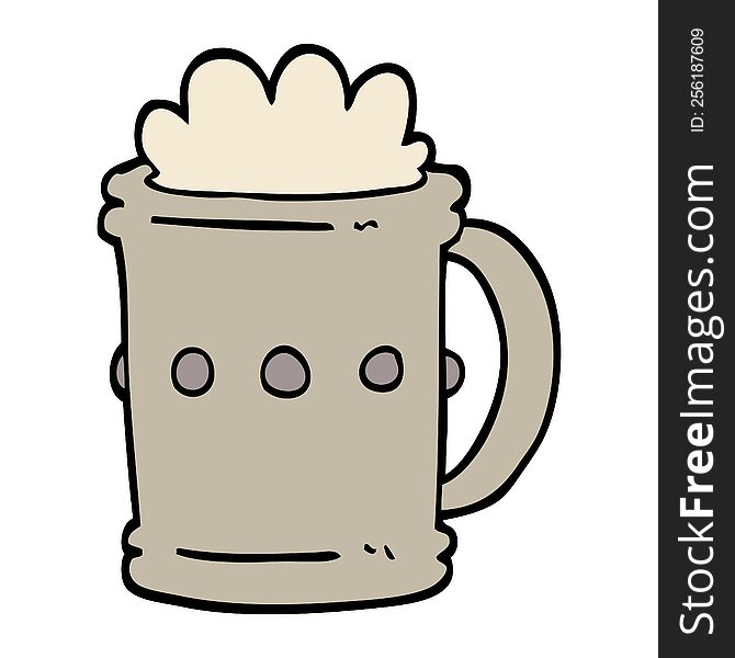 hand drawn doodle style cartoon beer tankard