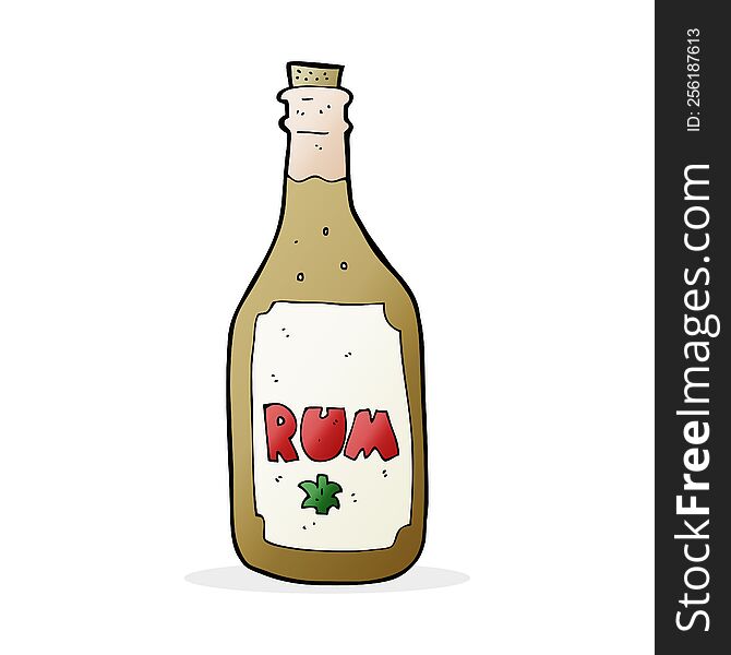 cartoon rum bottle