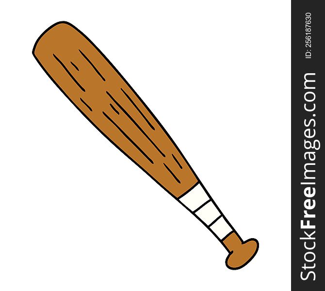 Cartoon Doodle Of A Baseball Bat