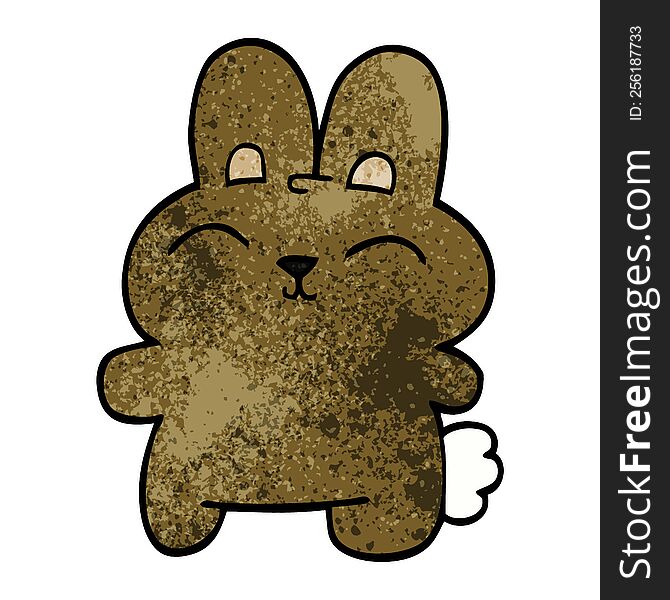 Happy Cartoon Doodle Rabbit