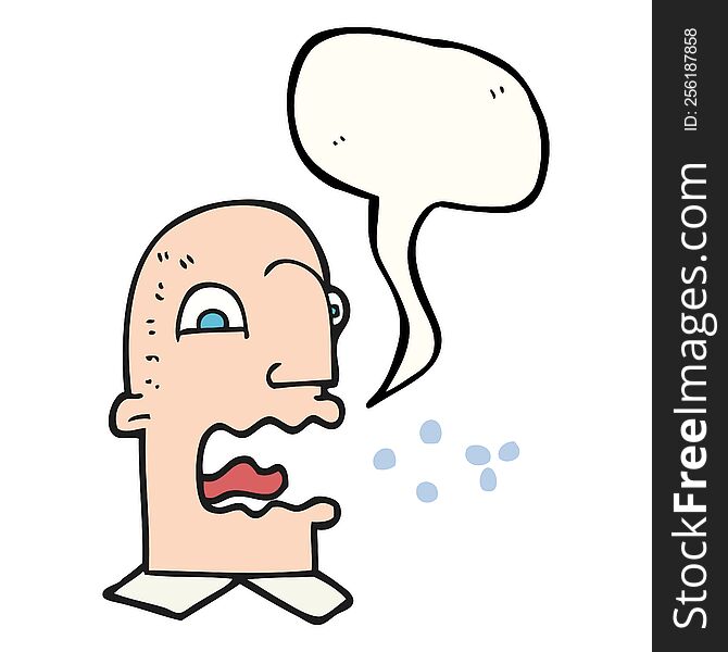freehand drawn speech bubble cartoon burping man