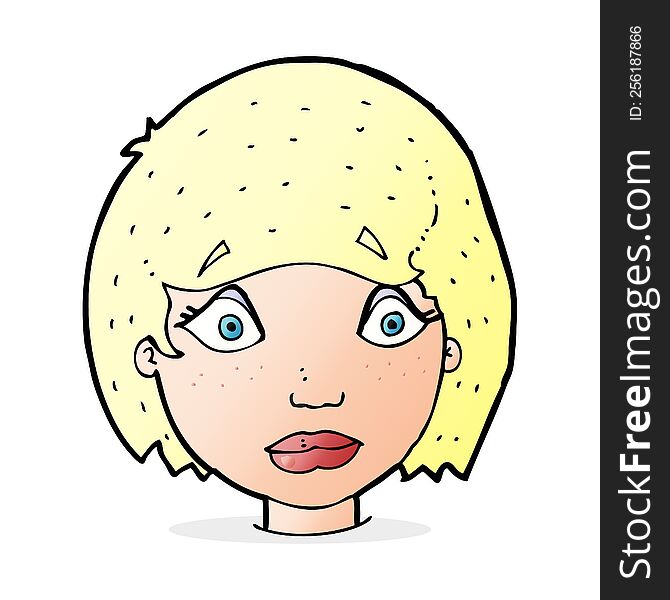 cartoon worried female face