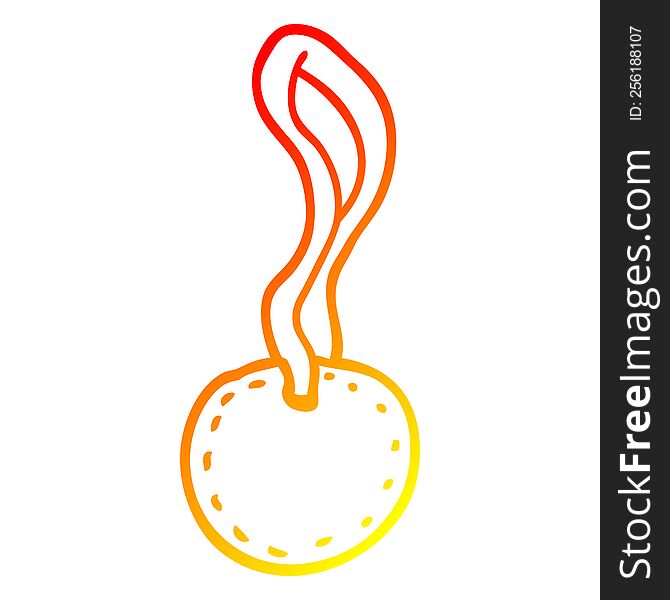 warm gradient line drawing of a cartoon sports medal